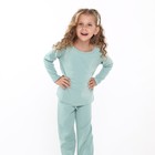 Лонгслив для девочек, цвет серо-зеленый, рост 110 см - фото 22640082