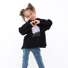 Толстовка для девочки, цвет черный, рост 110 см - фото 24252909