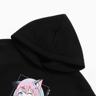 Толстовка для девочки, цвет черный, рост 110 см - фото 24252912