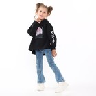 Толстовка для девочки, цвет черный, рост 116 см - фото 24252916