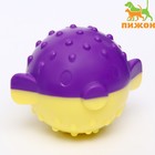 Игрушка для собак "Фугу" TPR, 9 см, фиолетовая/жёлтая - фото 7033067