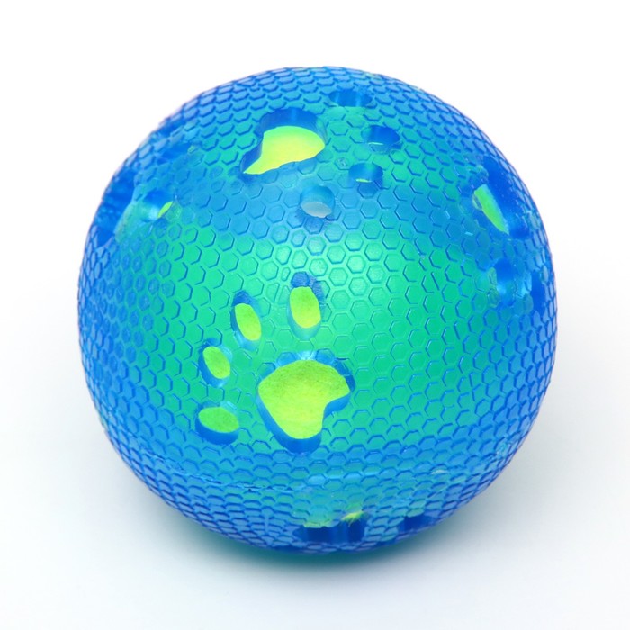 Мяч для собак "Двойное удовольствие Лапки", TPR+войлочный мяч, 7,6 см
