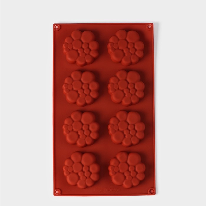 Форма для выпечки Доляна «Пузыри», силикон, 29×17×1,5 см, 8 ячеек (6×6×1,5 см), цвет коричневый - фото 1907792223