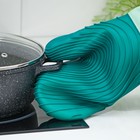 Рукавица для горячего с манжетой Доляна «Профи» силикон, 34×17,5×2см, цвет зелёный - Фото 6