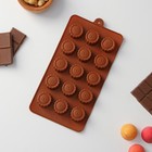 Форма для шоколада Доляна «Конди», силикон, 20×11×1,5 см, 15 ячеек (2,5×2,5×1,5 см), цвет коричневый - Фото 2