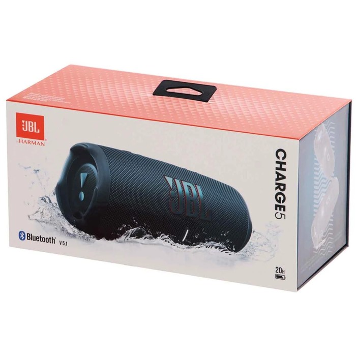 Портативная колонка JBL Charge 5, 40 Вт, BT 5.1, режим TWS, Power Bank, IP67, 7500мАч, синяя - фото 51343394