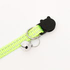 Ошейник кошачий светоотражающий, с серебряным бубенчиком, 19-32×1 см, зелёный - Фото 6