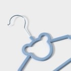 Плечики - вешалки для одежды Доляна «Мишка», 32×20 см, 5 шт, цвет синий - Фото 3