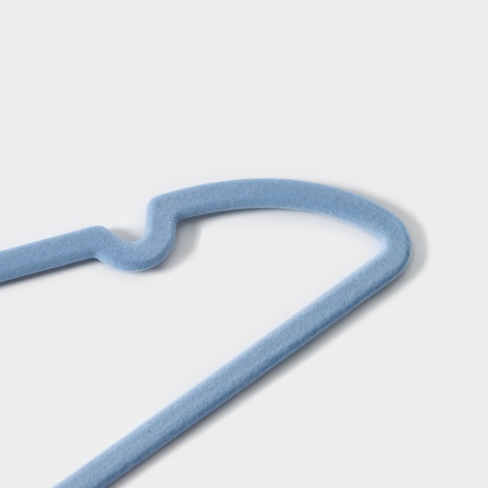 Набор вешалок «Мишка», 5 шт, 32×20 см, флокированное покрытие, цвет синий