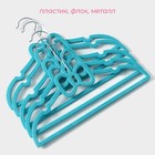 Плечики - вешалки для одежды Доляна «Бантик», 33×20 см, 5 шт, цвет бирюзовый - Фото 2