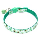 Ошейник текстильный «Авокадо» с бубенчиком и подвеской, 19-32×1 см - Фото 2