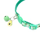 Ошейник текстильный «Авокадо» с бубенчиком и подвеской, 19-32×1 см - Фото 3