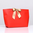 Пакет подарочный с лентой 30 х 27,5 х 12 см "Красный" - фото 319678701