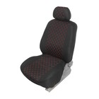 Чехлы на сиденья в автомобиль TORSO Premium, 11 предметов, красная строчка - фото 7183445