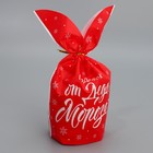 Мешок подарочный с ушками «Подарок от Деда Мороза», 12 × 11.5 см - Фото 2