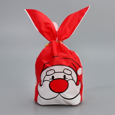 Мешок подарочный с ушками «Дедушка Мороз», 12 × 11.5 см