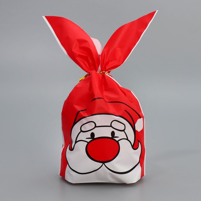 Мешок подарочный с ушками «Дедушка Мороз», 12 × 11.5 см - Фото 1