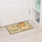 Коврик придверный «Корги», 40×60 см, цвет жёлтый - фото 23774777