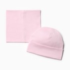 Комплект (шапка, снуд) для девочки, цвет светло-розовый, размер 50-52 - Фото 3