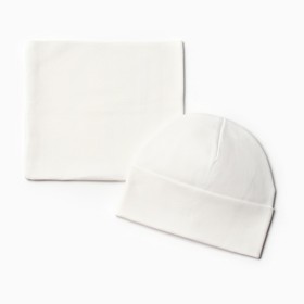 Комплект (шапка, снуд) для девочки, цвет молочный, размер 52-54