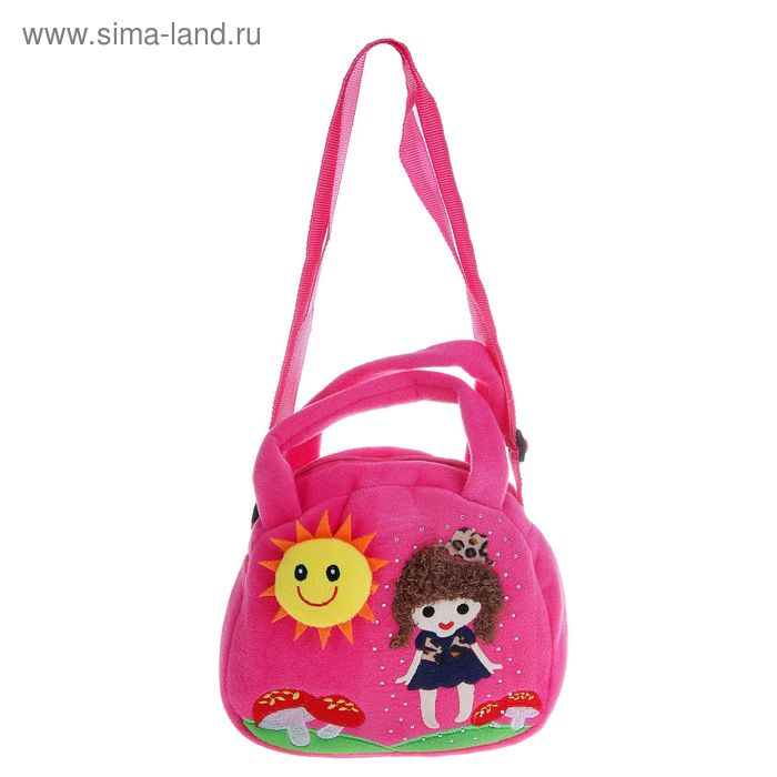 Мягкая сумочка "Девочка" на поляне, цвета МИКС - Фото 1