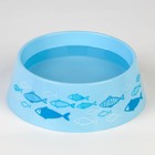 Миска пластиковая «Рыбы», голубая, 300 мл - Фото 4