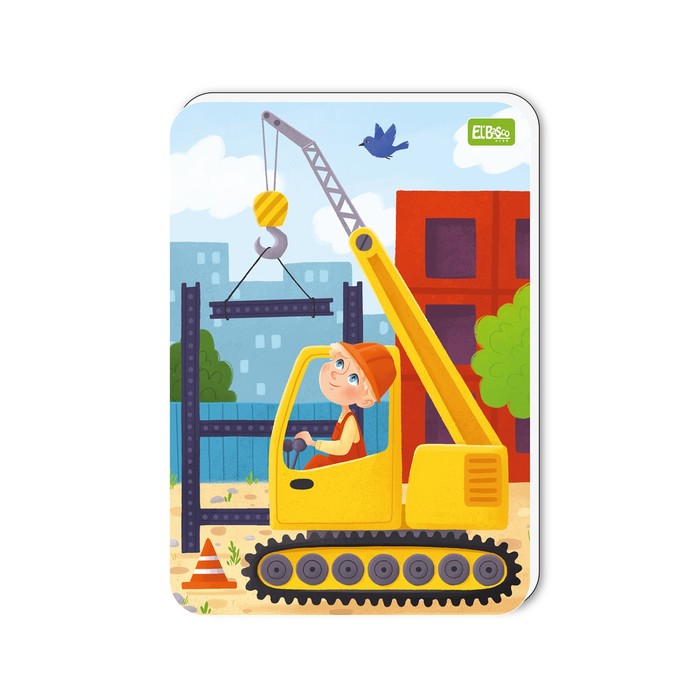 Магнитный пазл А5 «Строитель», 12 элементов 65545