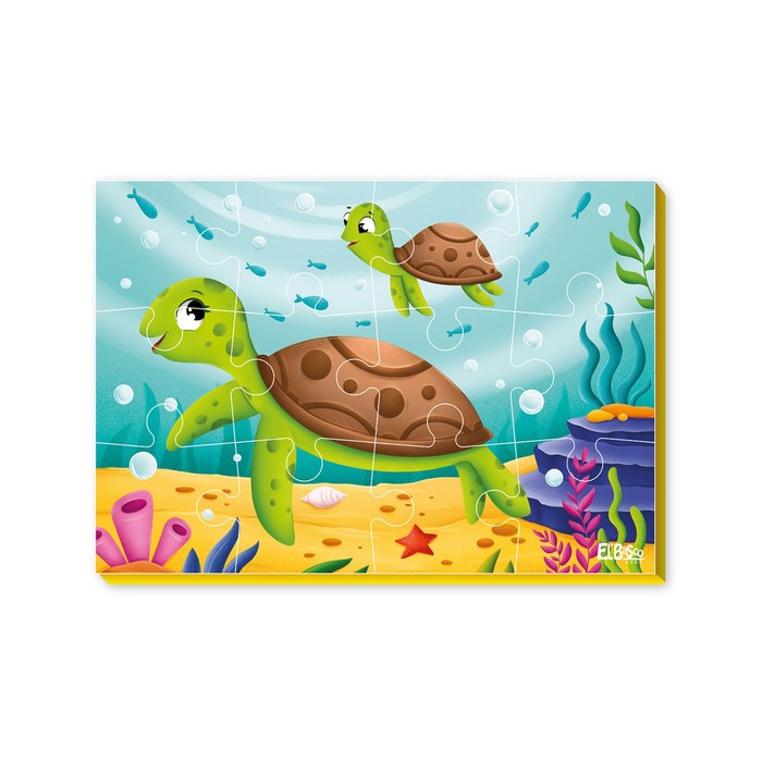 Мягкий пазл А5 «Черепашки», 12 элементов 65557