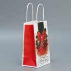 Пакет подарочный крафтовый «Время чудес», 12 х 21 х 9 см, Новый год - фото 22511714