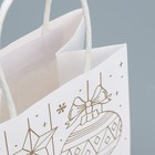 Пакет подарочный новогодний крафтовый «Золото», 12 х 21 х 9 см, Новый год (комплект 2 шт) - фото 22511739