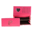 Кошелек женский "Сердца", 1 отдел на рамке, 3 отдела, отдел для кредиток, цвет розовый - Фото 1