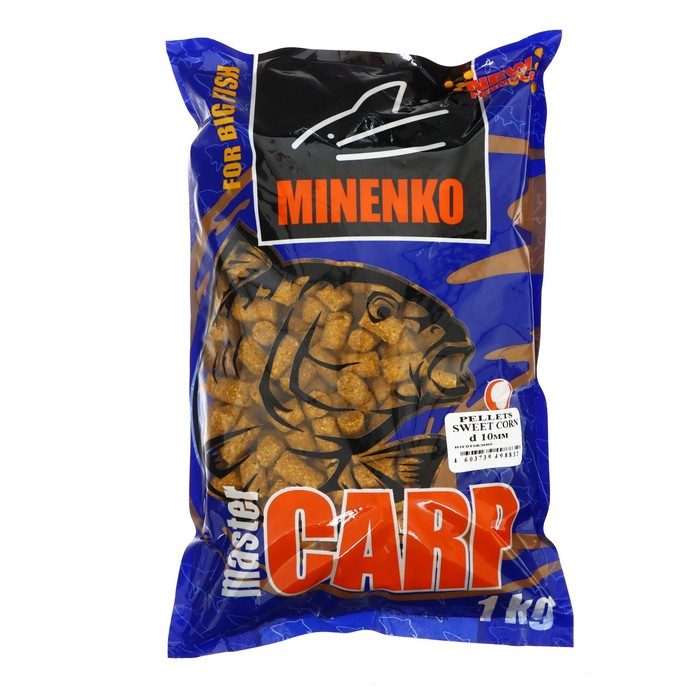 Пеллетс MINENKO Master Carp, Кукуруза, 10 мм, 1 кг