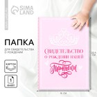 Папка для свидетельства о рождении «Нашей принцессы», А5. - Фото 1