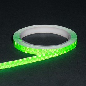 Светоотражающая лента, самоклеящаяся, зеленая, 1 см х 8 м