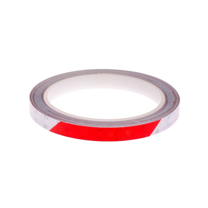 Светоотражающая лента, самоклеящаяся, красно-белая, 1 см х 8 м