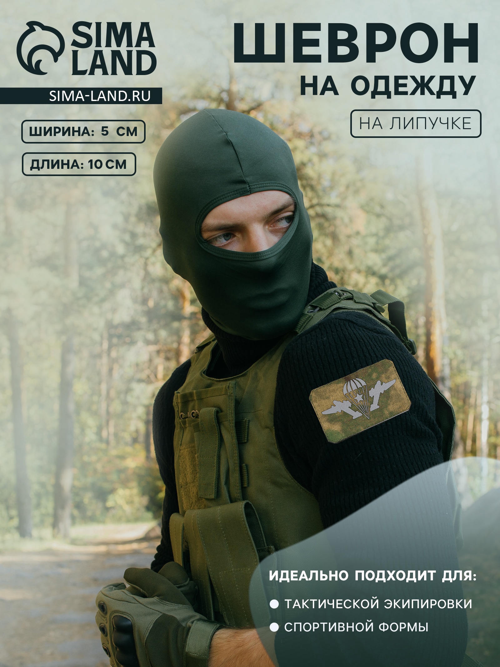Нашивка-шеврон "ВДВ" с липучкой, технология call sign patch, 8 х 5 см ...