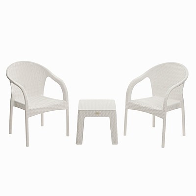 Набор садовой мебели "Феодосия" 3 предмета: 2 кресла, стол, белый