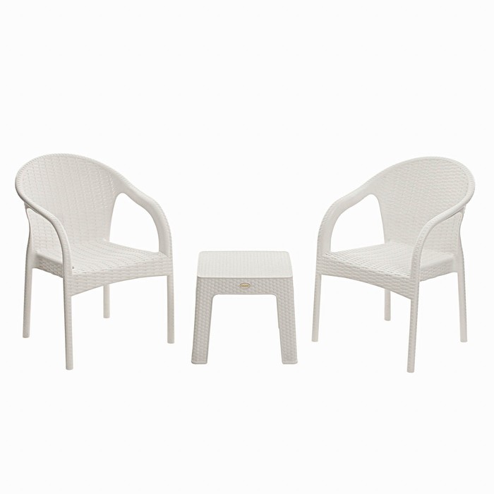Набор садовой мебели "Феодосия" 3 предмета: 2 кресла, стол, белый - Фото 1