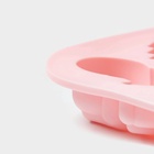 Форма для выпечки Доляна «Новый год», 17.5×12×2.5 см, 9 ячеек, силикон, розовая - Фото 4