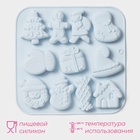 Форма для выпечки новогодняя Доляна «Новогоднее чудо», 18.8×18.3×1.5 см, 11 ячеек, серая - Фото 2