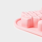 Форма для выпечки новогодняя Доляна «Новогодние подарки», силикон, 20×12.7×1.7 см, 14 ячеек, розовая - Фото 3