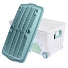 Ящик для игрушек на колесах «Горы», с декором, 685 × 395 × 385 мм, цвет светло-голубой - Фото 4