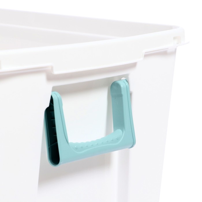 Ящик для игрушек на колесах «Горы», с декором, 685 × 395 × 385 мм, цвет светло-голубой
