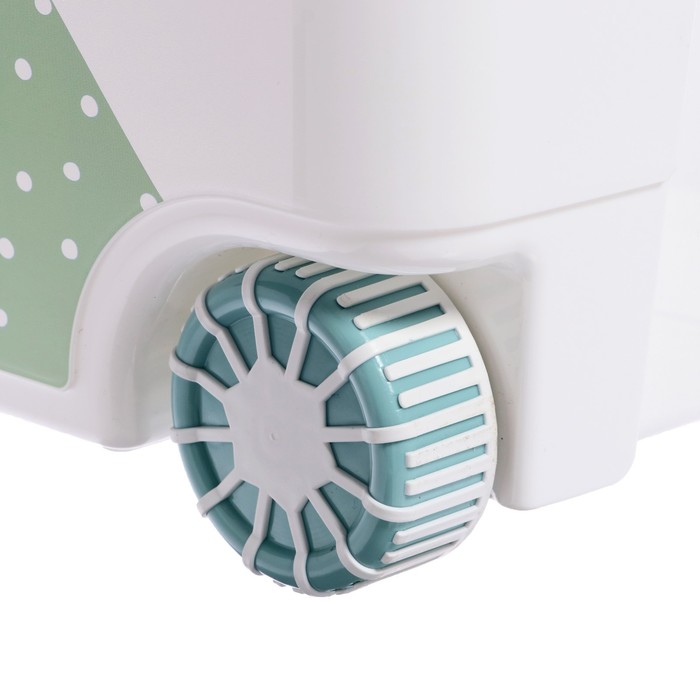 Ящик для игрушек на колесах «Горы», с декором, 685 × 395 × 385 мм, цвет светло-голубой
