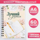 Блокнот «Лучший учитель», формат А6, 60 листов, на спирали, мягкая обложка - фото 10726208