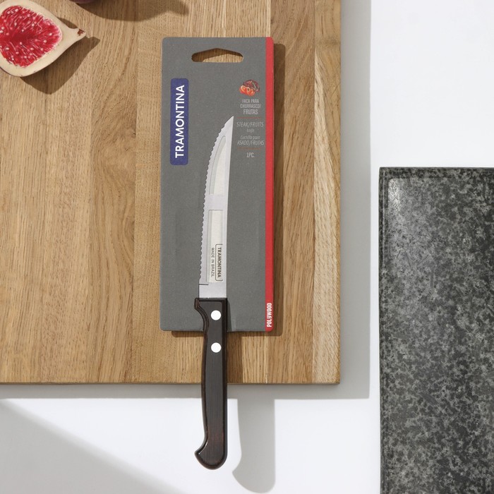 Нож кухонный для мяса Tramontina Polywood, лезвие 12,5 см - фото 1909255171
