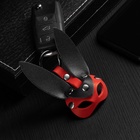 Брелок кожаный для автомобильного ключа, маска - заяц, натуральная кожа 9710409 - Фото 3