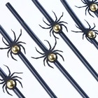 Трубочки для коктейля «Чёрные пауки», в наборе 6 шт., с золотом - Фото 3