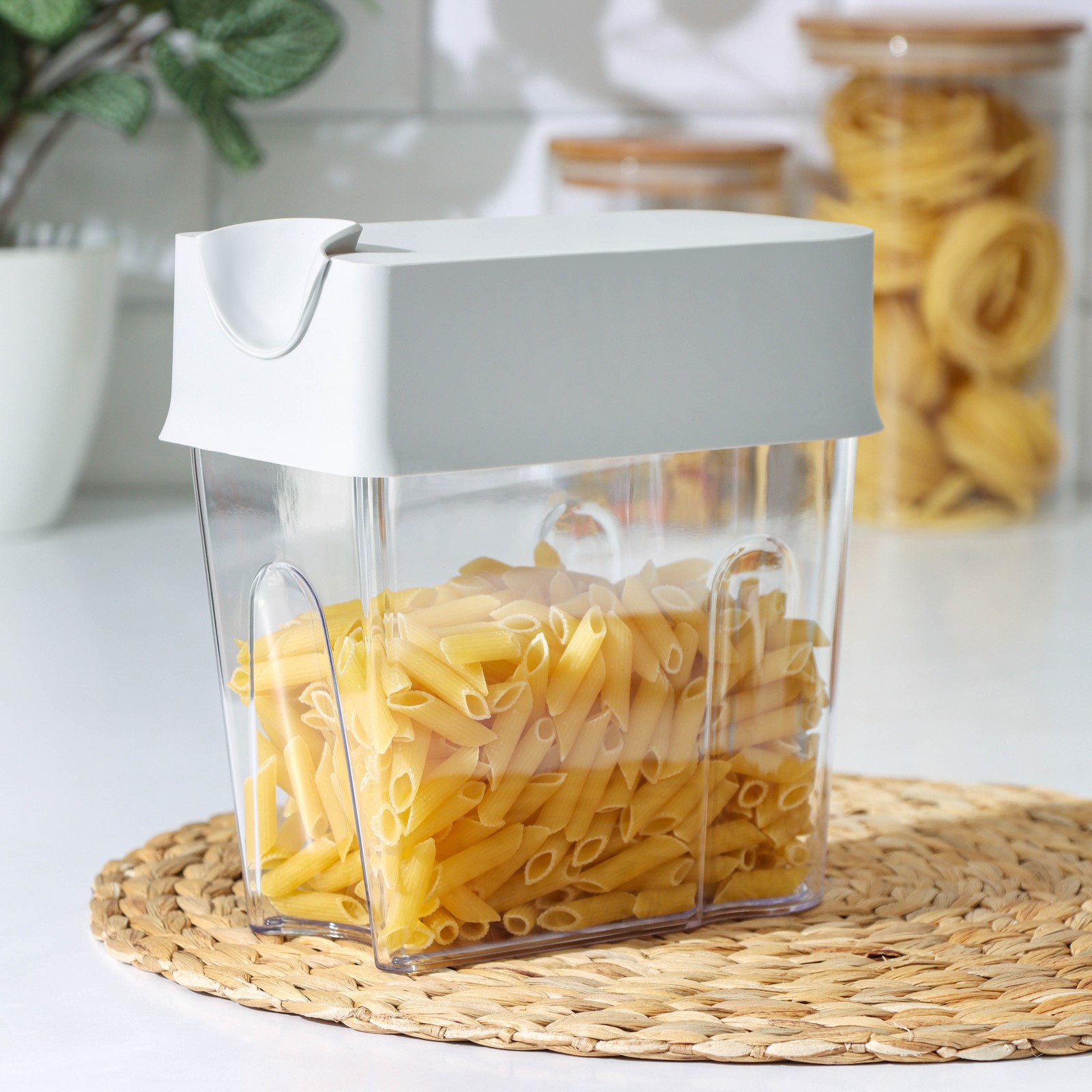 Емкость для сыпучих продуктов «Фолд», 1,6 л, 18,5×9×18,5 см, прозрачная ...