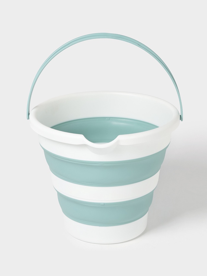 Ведро складное «Флекс», 10 л, 32×34×26 см, морская волна - Фото 1